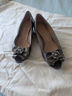 Vintage Etienne Aigner  party shoe with jeweled bow- size 7 - "Olivia"   NWOT
